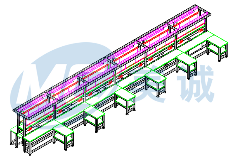 雙排輸送線工作臺圖紙